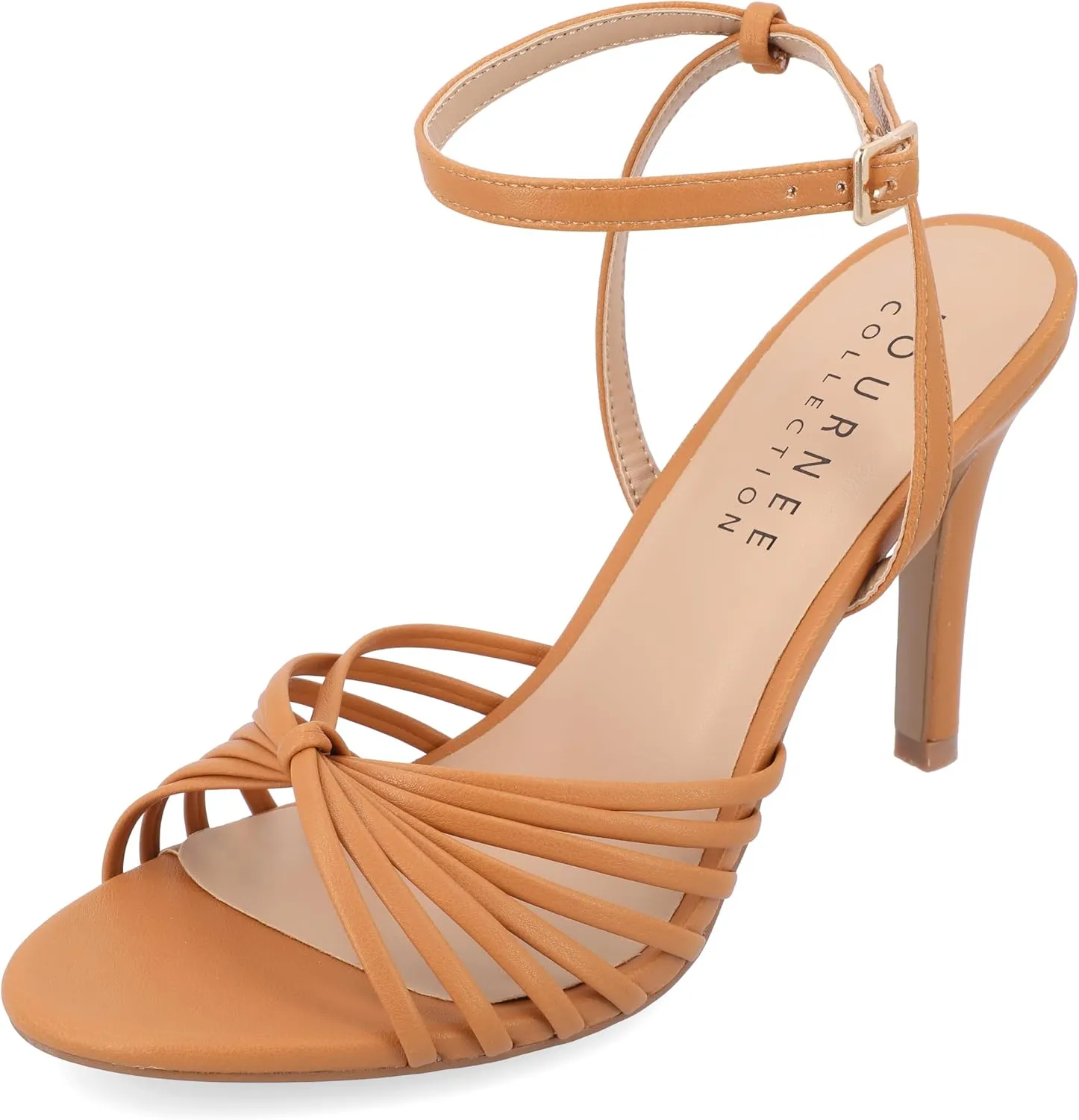 Journee Womens Vanita Multi Strap Stiletto Open Toe Dress Sandals