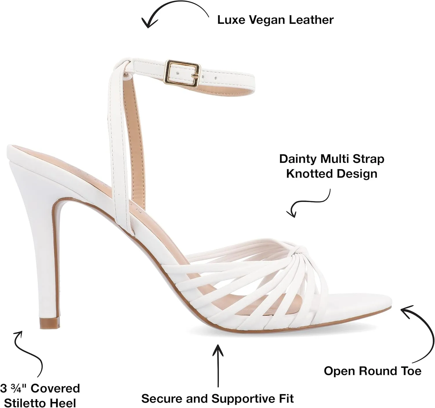 Journee Womens Vanita Multi Strap Stiletto Open Toe Dress Sandals