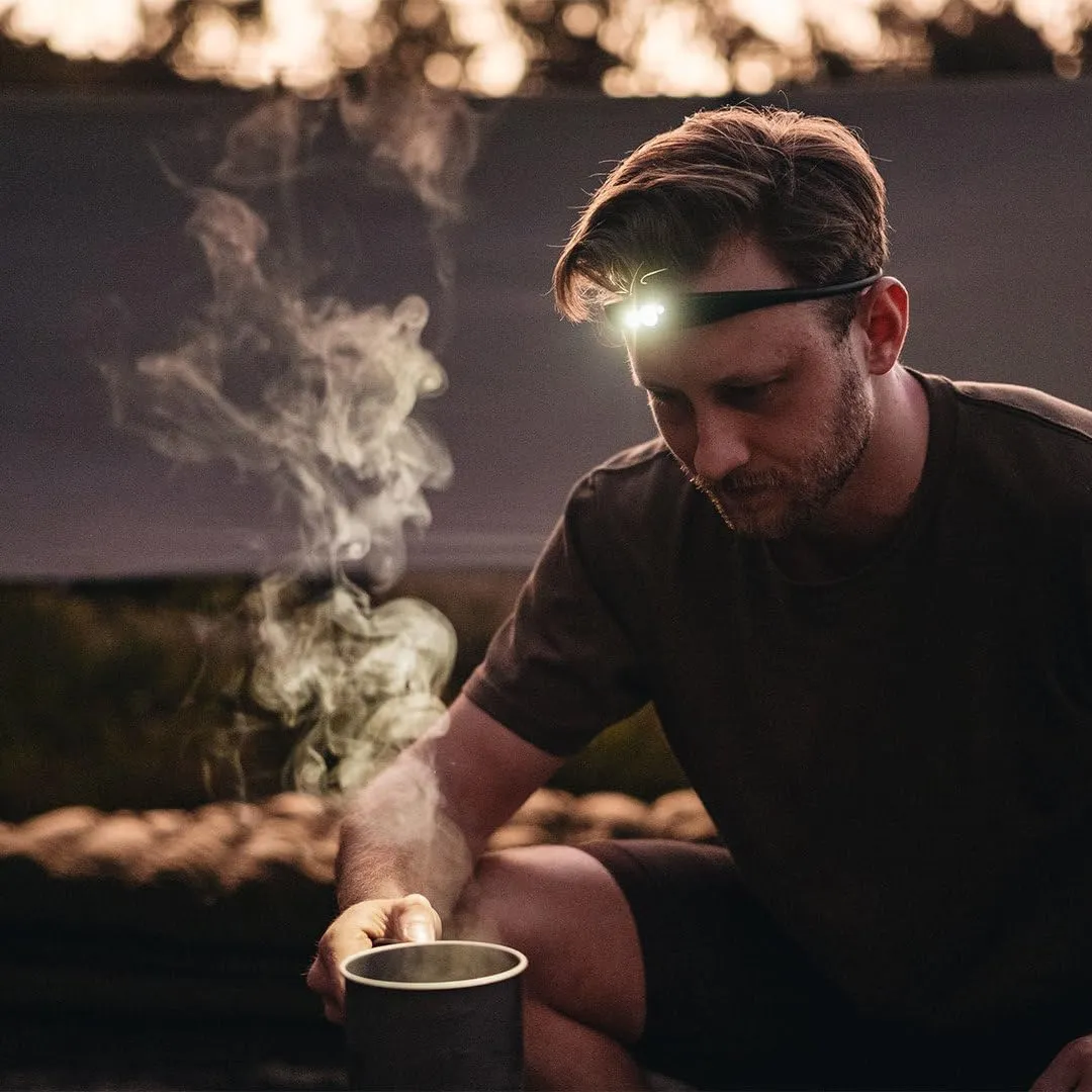KNOG Quokka 150 LED Headlamp - Lightweight, USB Rechargeable Running Headlamp with 20m Beam, IP65 Water Resistant, Silicone Strap, 3 Light Modes for Camping, DIY & Outdoors