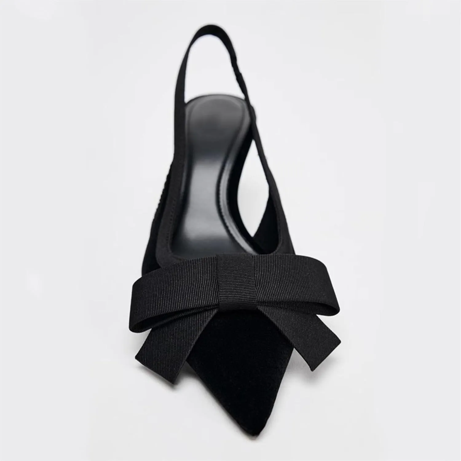 KOKOMOMO Womens Pointed Toe Slingback Heels Patent Leather Pumps Bow Heels