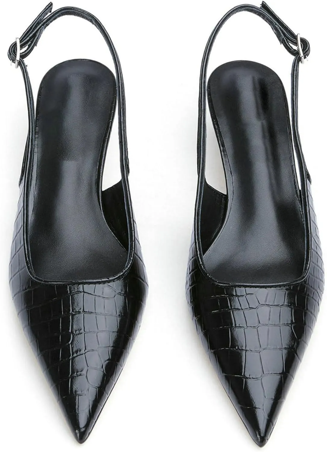 KysBloes Pointed Toe Slingback Kitten Heels for Women Low Heel Pointed Toe Pumps Formal Dress Shoes Sling Back Heels