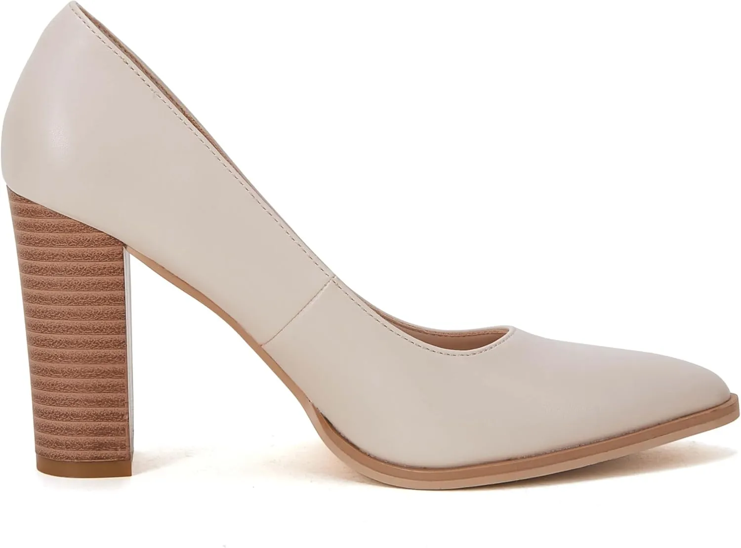 LAICIGO Women's Pointed Toe Pumps Chunky Block High Heel Slip On Dress Party Wedding Shoes