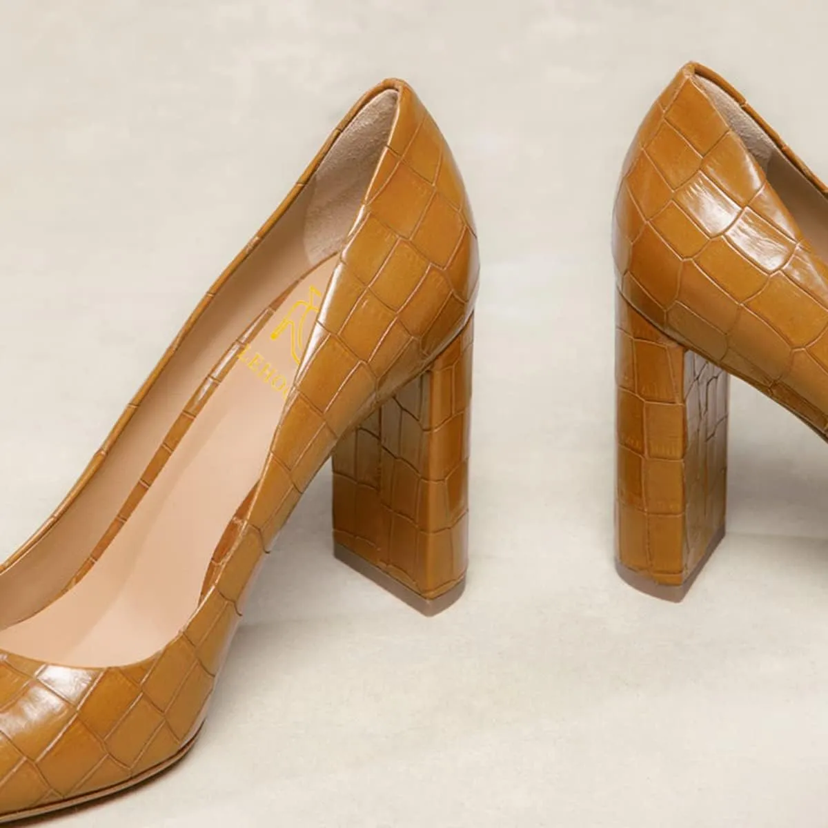 LEHOOR Women Chunky Block High Heel Pumps Shoes Pointed Closed Toe Slip On 3" Heels Dress Sandals Suede Crocodile Patent Leather Work Shoe Office Ladies Formal Dressy Wedding Party Retro 4-11 M US