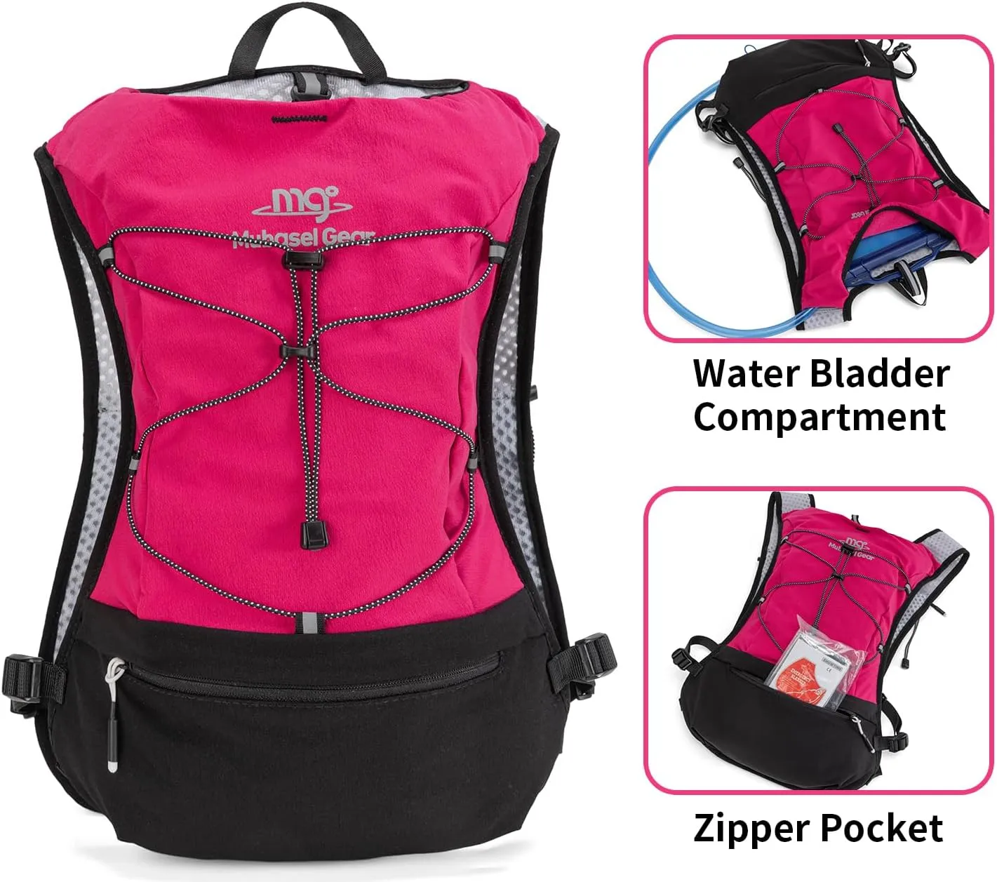 Lightweight Running Vest for Women & Men Hydration Backpack Pack with 1.5L Water Bladder Bag Running Gear Accessories for Hiking Marathon Trail Cycling