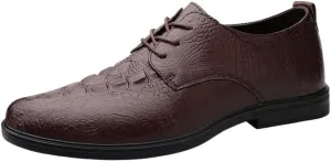 Luxury Men's Dress Shoes, Genuine Leather Italian Oxfords, Crocodile Pattern Monk Strap Brogue, Business & Wedding Formal Shoes