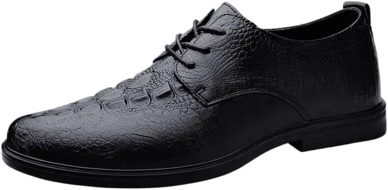 Luxury Men's Dress Shoes, Genuine Leather Italian Oxfords, Crocodile Pattern Monk Strap Brogue, Business & Wedding Formal Shoes