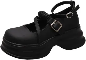 Mary Janes for Women Platform Mary Janes Chunky Heel Ankle Strap Work Shoes Uniform Dress Shoes