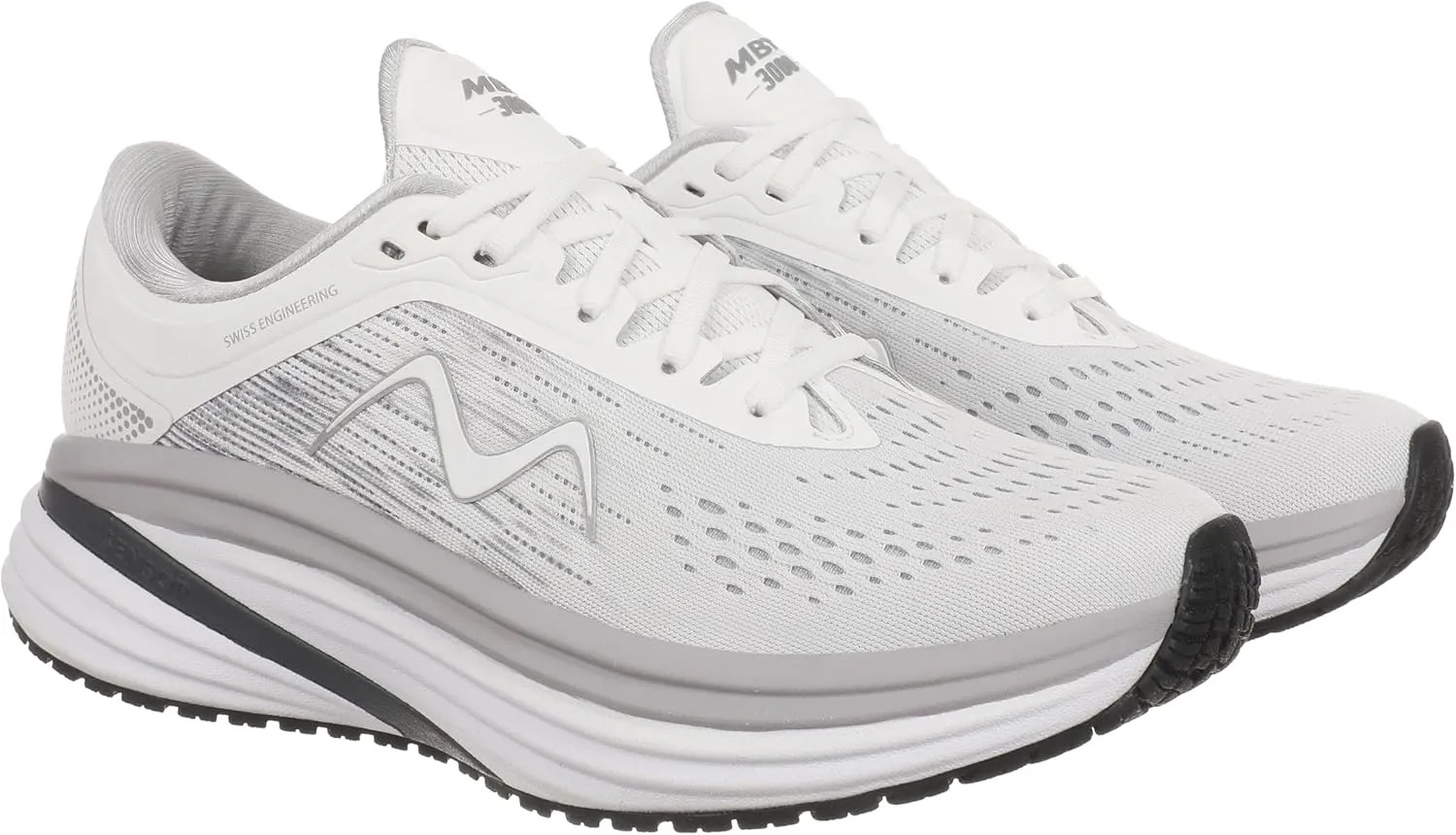 MBT M-3000 Lace Up Running Shoes in White for Women