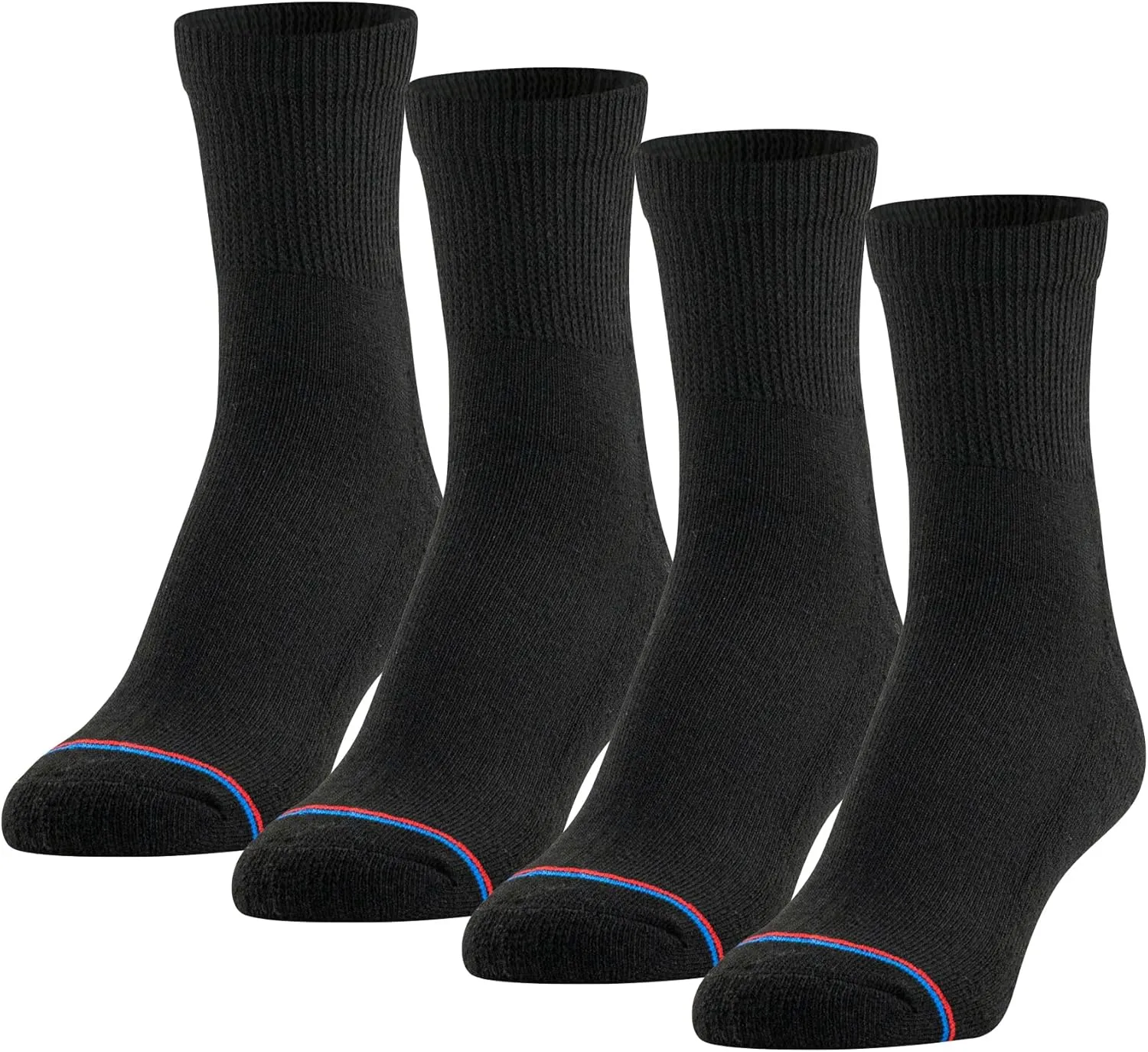 MediPeds Adult Quarter Socks With Non-Binding Top and Cushion, Multipairs