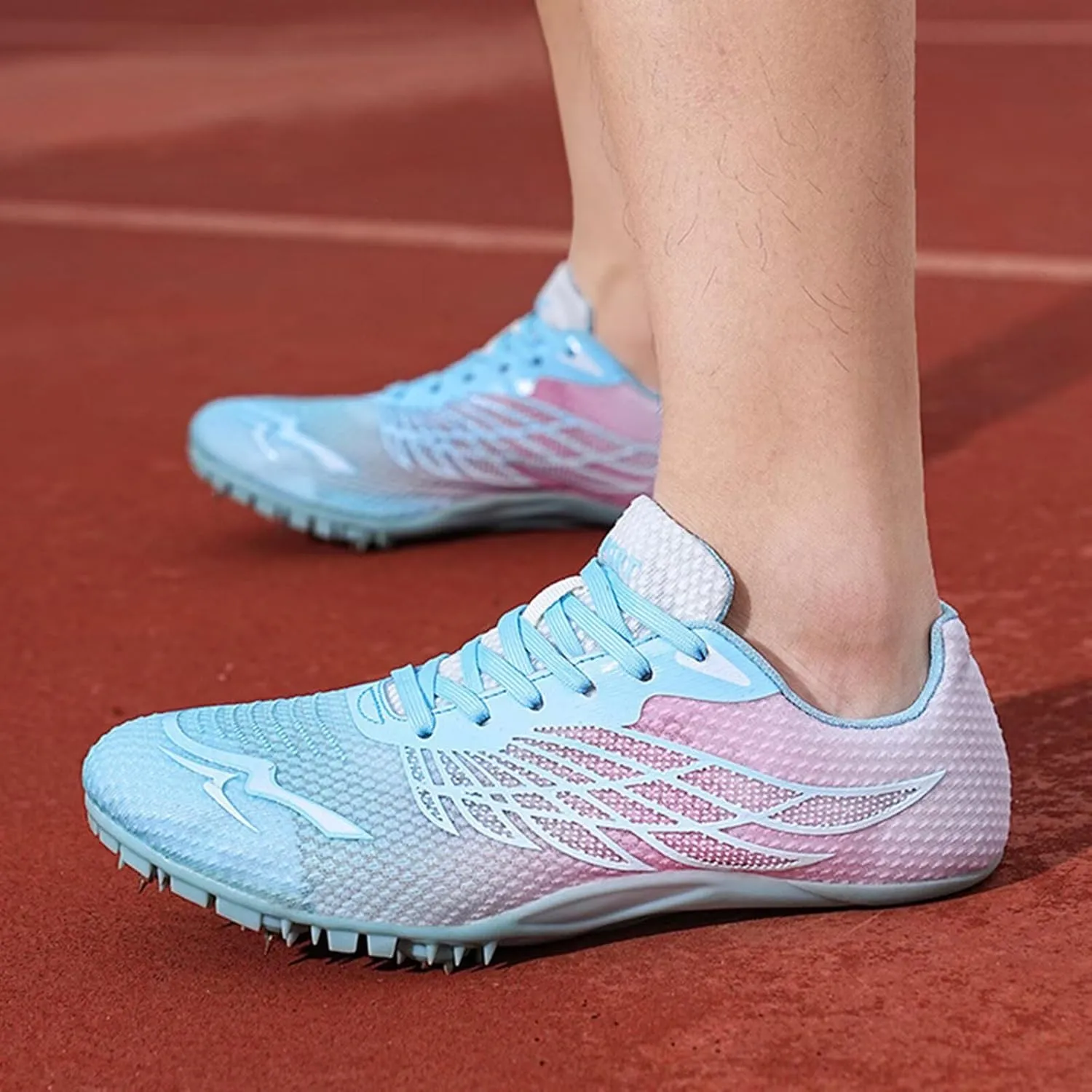 Men Women Track and Field Nail Shoes Youth Professional Training Competition Athletics 8 Nails Spikes Sprint Sport Sneakers Breathable Mesh Sprint & Jumping Athletic Shoes