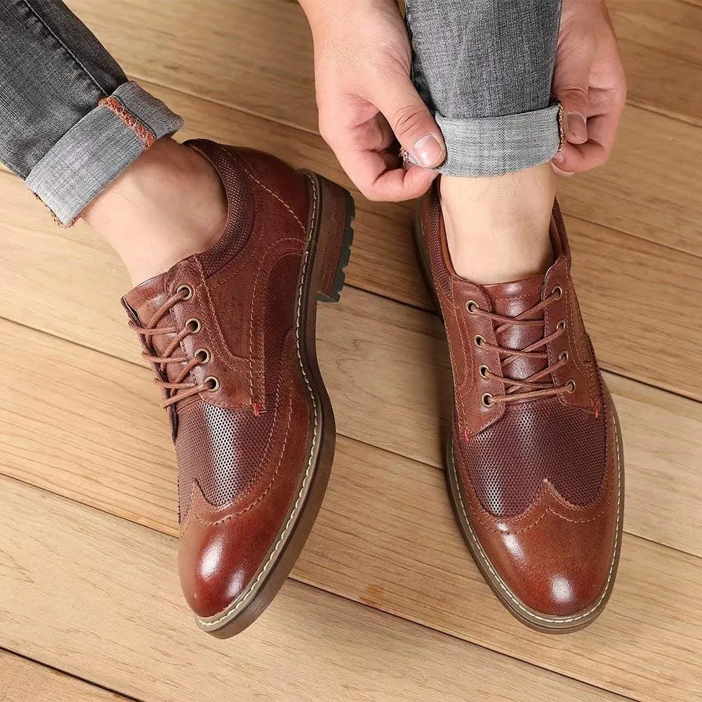Mens Dress Shoes, Lace Up Plain Toe Leather Oxford
