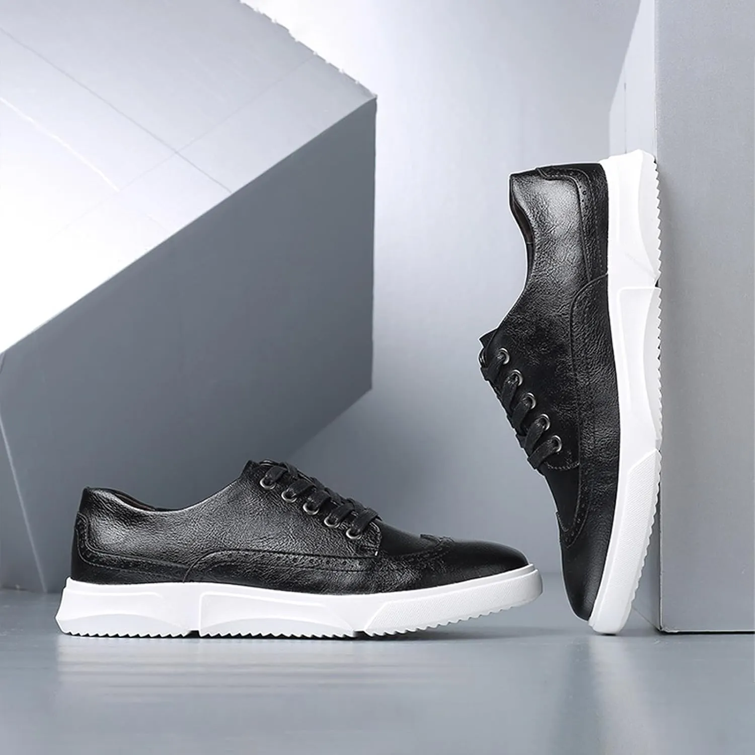 Men's Fashion Sneakers Classic Casual Shoes for Men Stylish Soft Men Dress Sneakers Wingtip Brogue Shoes