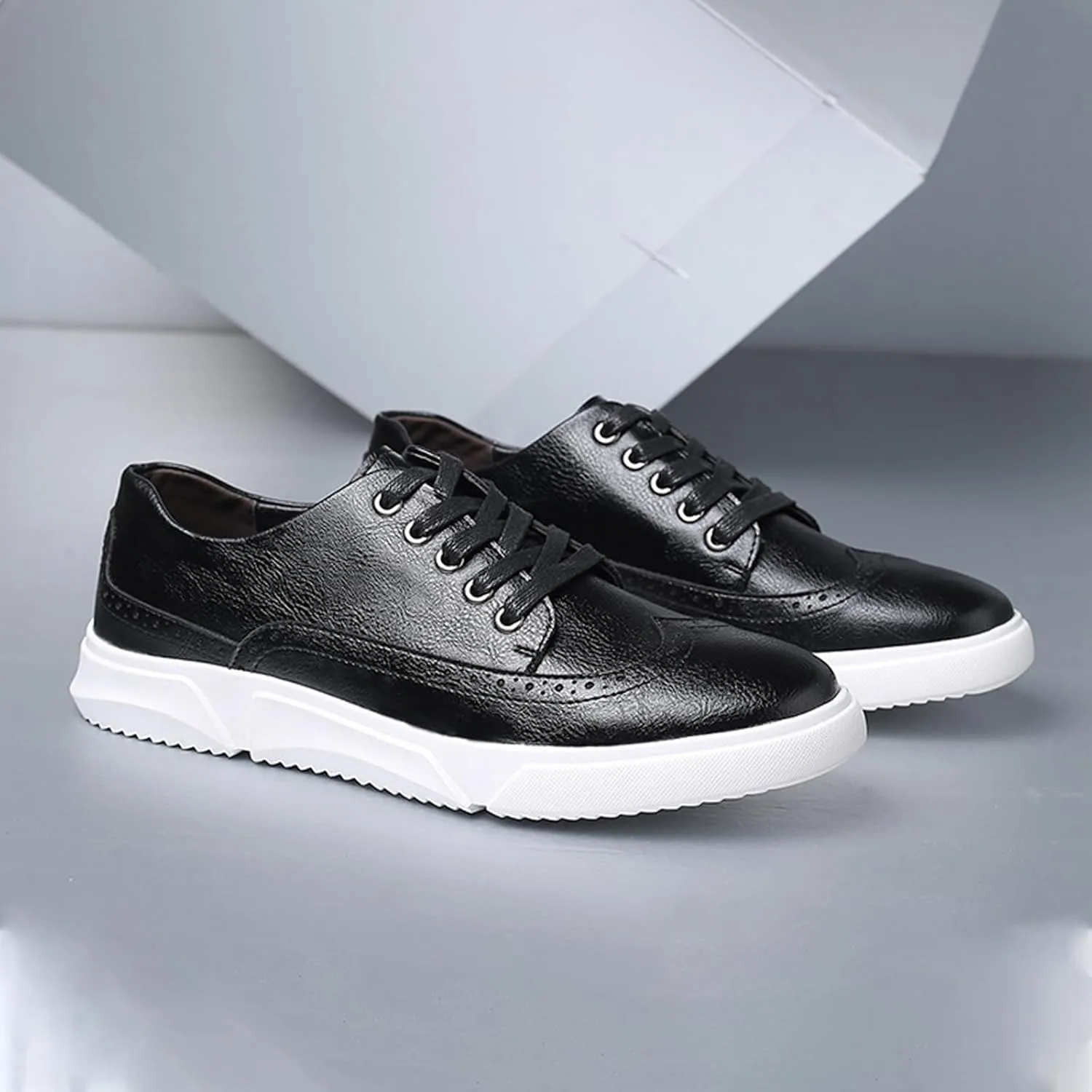 Men's Fashion Sneakers Classic Casual Shoes for Men Stylish Soft Men Dress Sneakers Wingtip Brogue Shoes