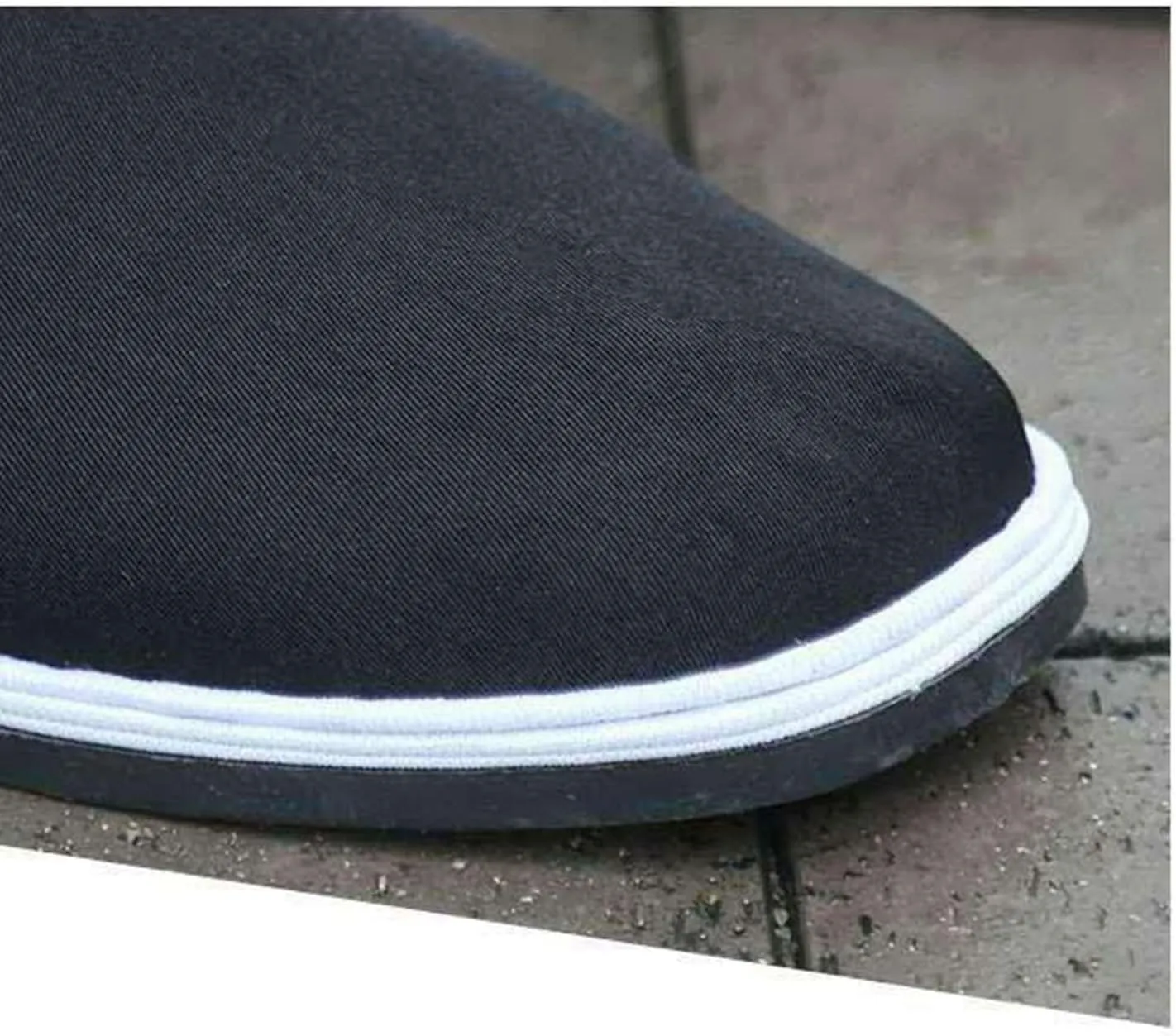 Men's Martial Art Tai Chi Kung Fu Shoes, Comfortable Non Slip Slip-On Chinese Traditional Old Beijing Canvas Shoes, Cotton Breathable Rubber Sole Anti-Slip Fashion Qigong Trainerss