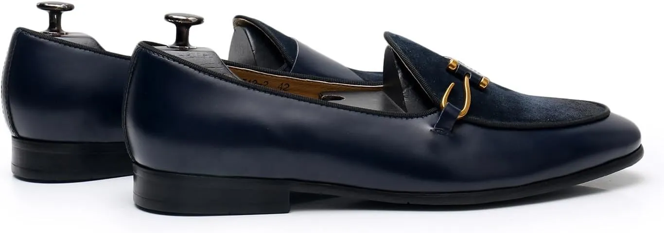 Men's Premium Leather Loafers, Black Cowhide Upper, Comfort Wedding Business Slip On Formal Dress Shoes