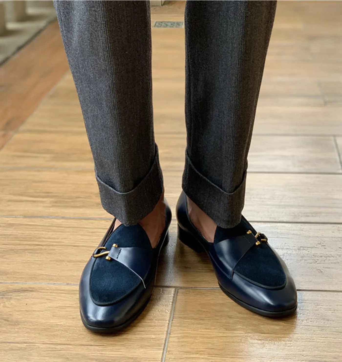 Men's Premium Leather Loafers, Black Cowhide Upper, Comfort Wedding Business Slip On Formal Dress Shoes