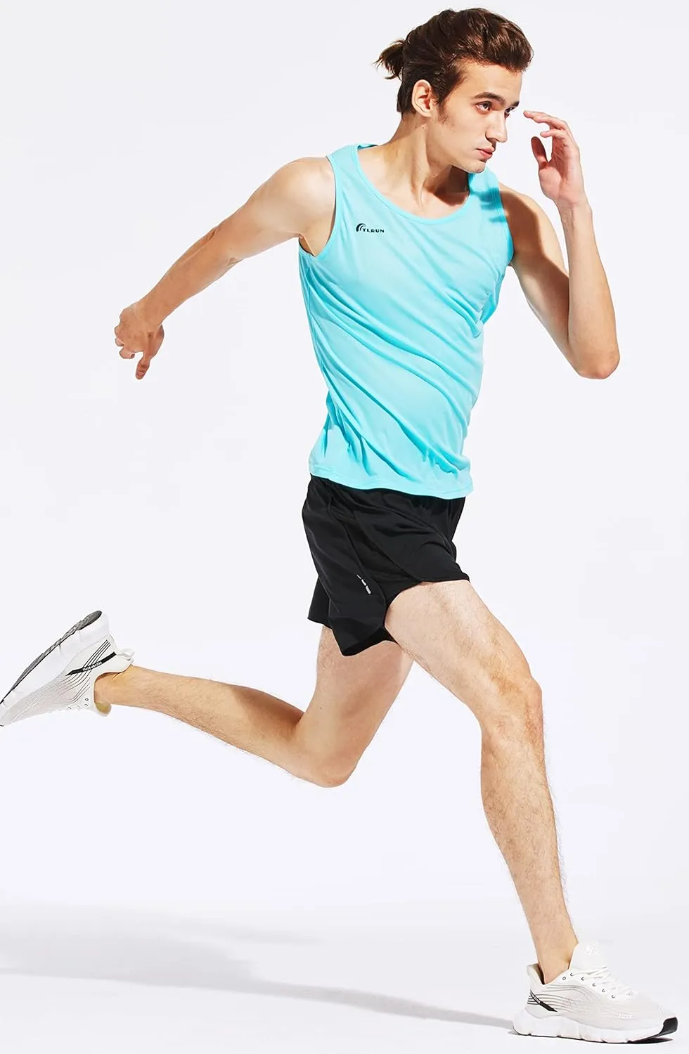 Men's Running Tank Top Ultra Lightweight Marathon Singlet Shirts Dry Fit Workout Sleeveless T-Shirt