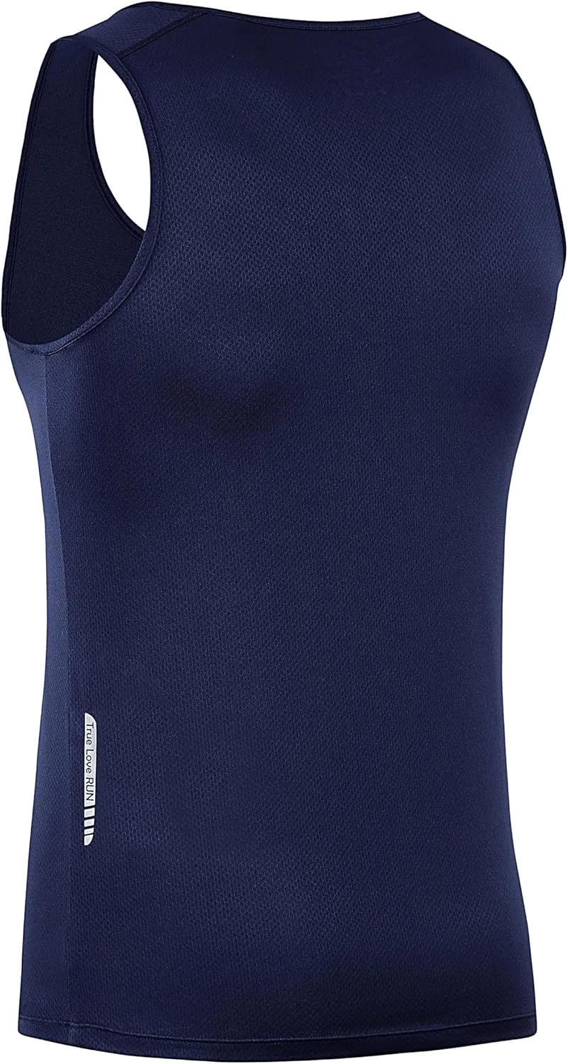 Men's Running Tank Top Ultra Lightweight Marathon Singlet Shirts Dry Fit Workout Sleeveless T-Shirt