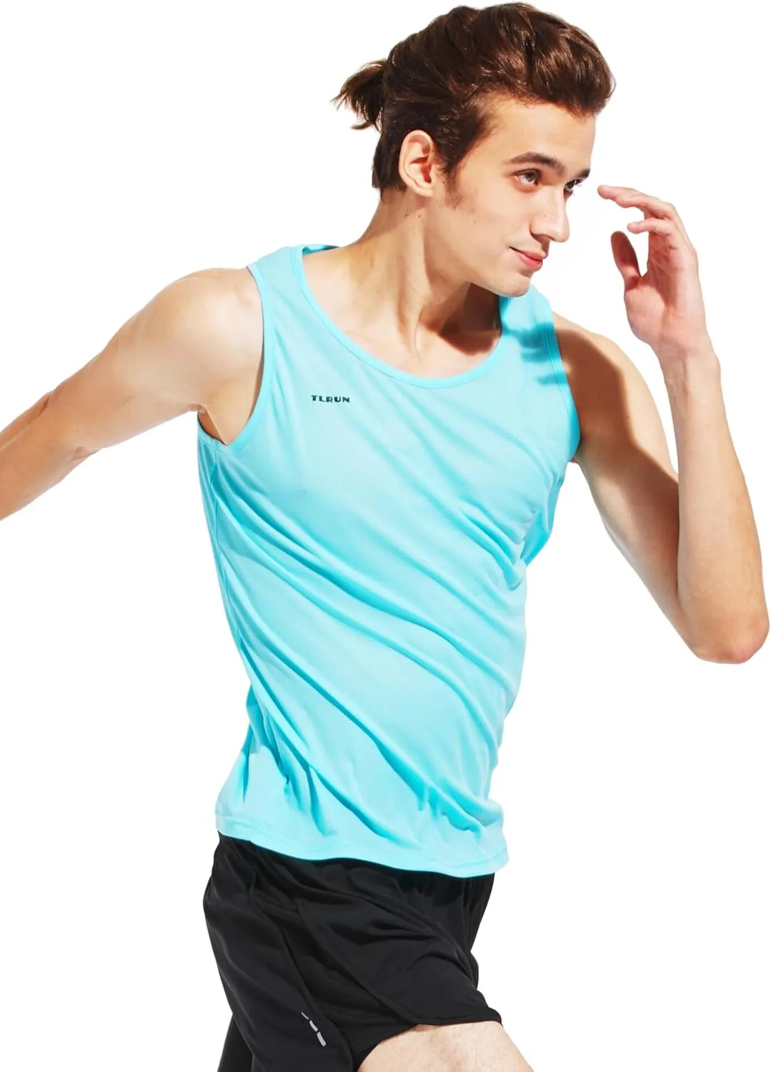 Men's Running Tank Top Ultra Lightweight Marathon Singlet Shirts Dry Fit Workout Sleeveless T-Shirt