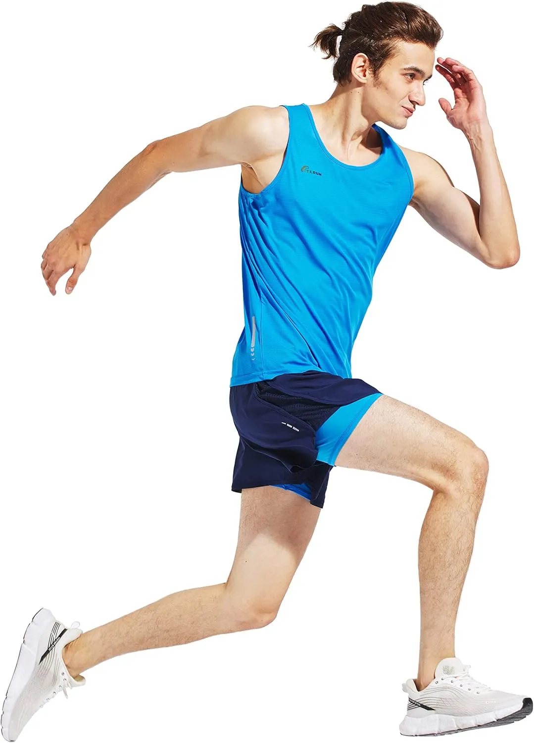 Men's Running Tank Top Ultra Lightweight Marathon Singlet Shirts Dry Fit Workout Sleeveless T-Shirt