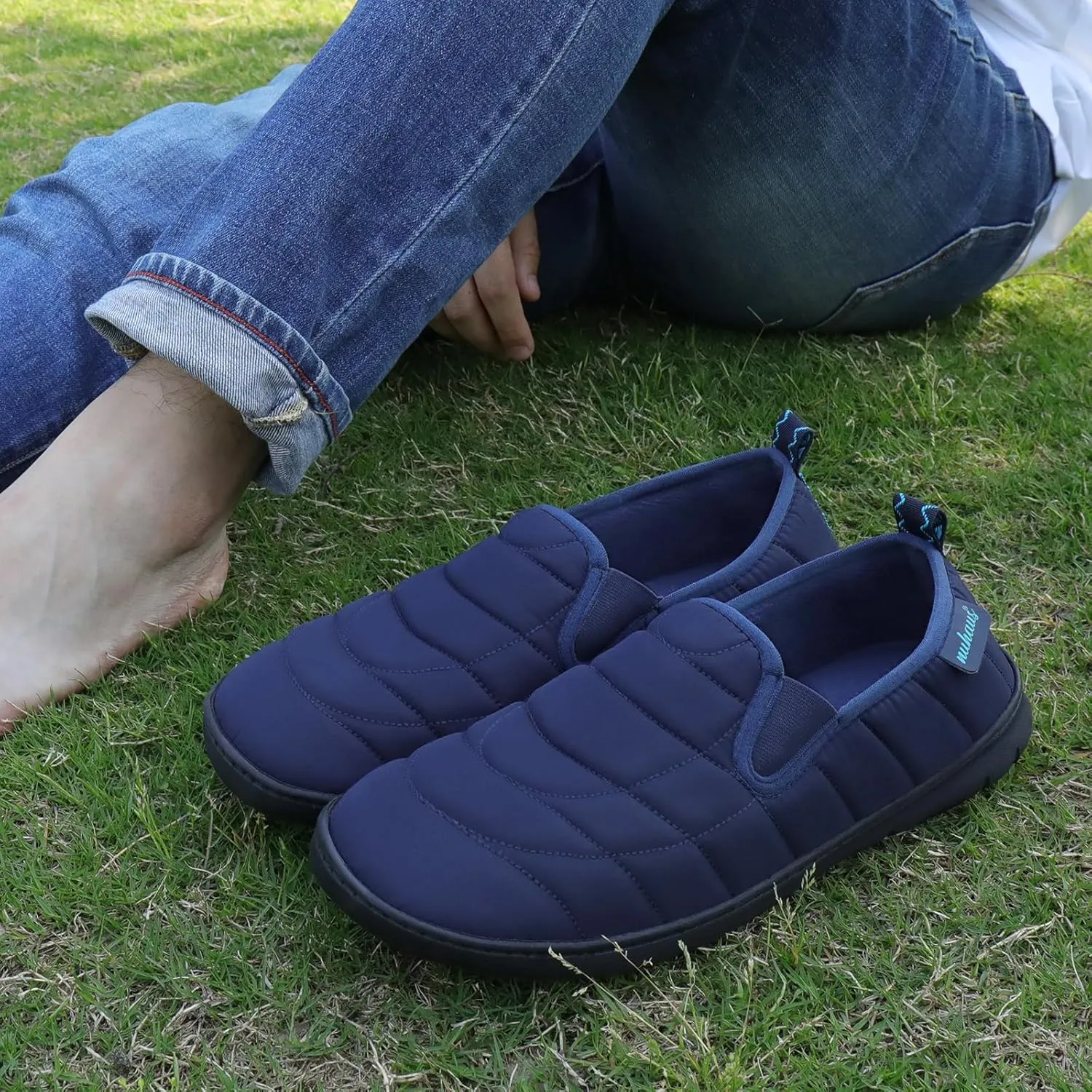 Mens Slippers Outdoor Memory Foam Slip On Indoor House Shoes Loafers