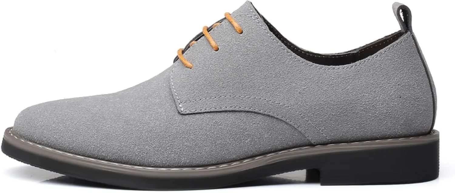 Mens Suede Leather Dress Shoes Casual Lace Up Oxfords Shoes