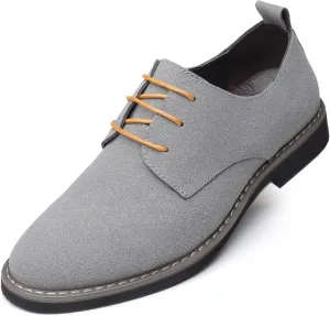 Mens Suede Leather Dress Shoes Casual Lace Up Oxfords Shoes