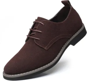 Mens Suede Leather Dress Shoes Casual Lace Up Oxfords Shoes