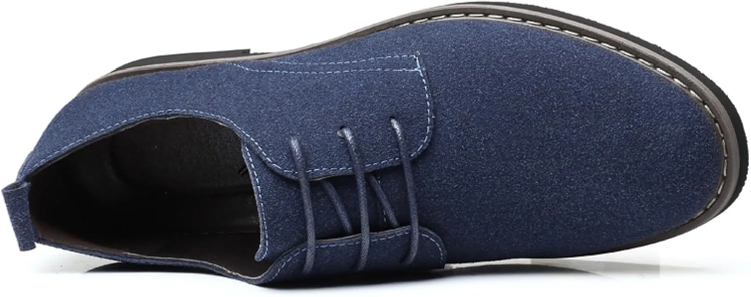 Mens Suede Leather Dress Shoes Casual Lace Up Oxfords Shoes
