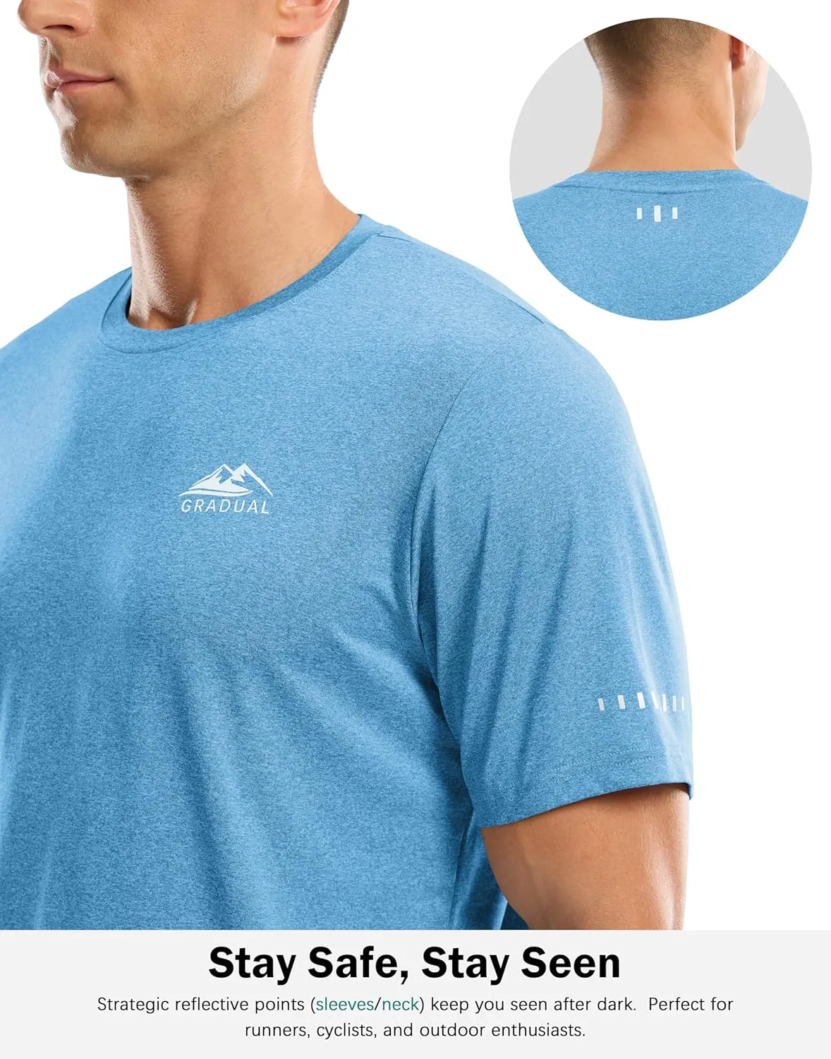 Men's UPF 50  Sun Protection Dry Fit Workout T-Shirts Rash Guard Swim Shirts Moisture Wicking Tee for Athletic, Beach, Hiking