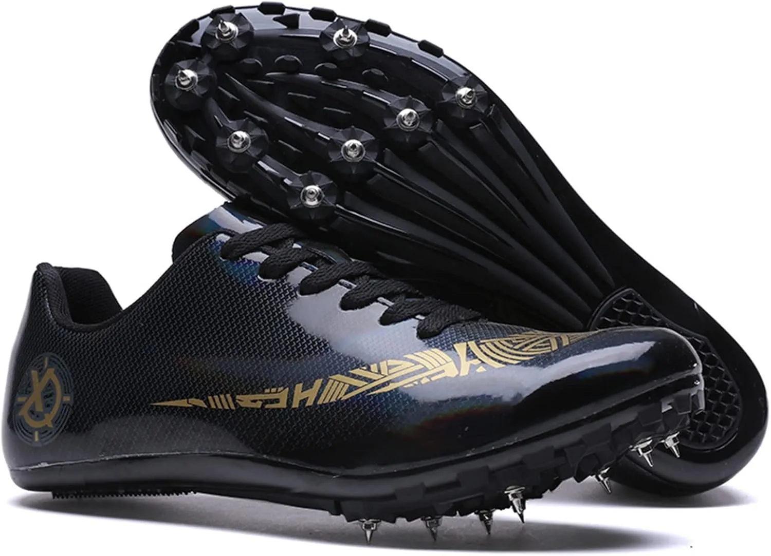Mens Womens Boys Girls Track and Field Nail Shoes Breathable Track Spikes Distance Running Shoes for Kids 100- to 400-meter Races Sprinting Match (Color : F, Size : 7 Women/5.5 Men)