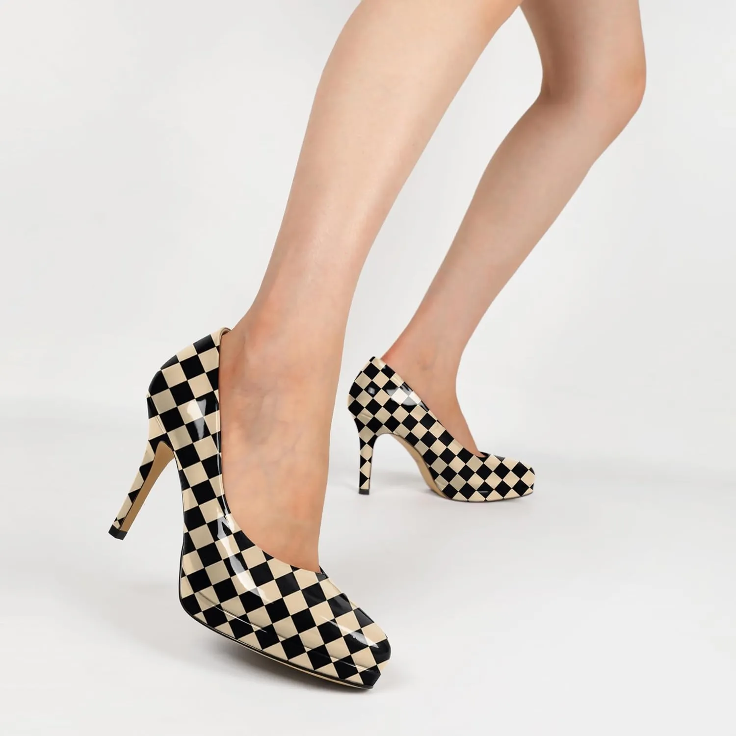 Mettesally Women High Heels Platform Pumps Stilettos Slip-on Fashion Daily Office Women Shoes 3.5 Inches