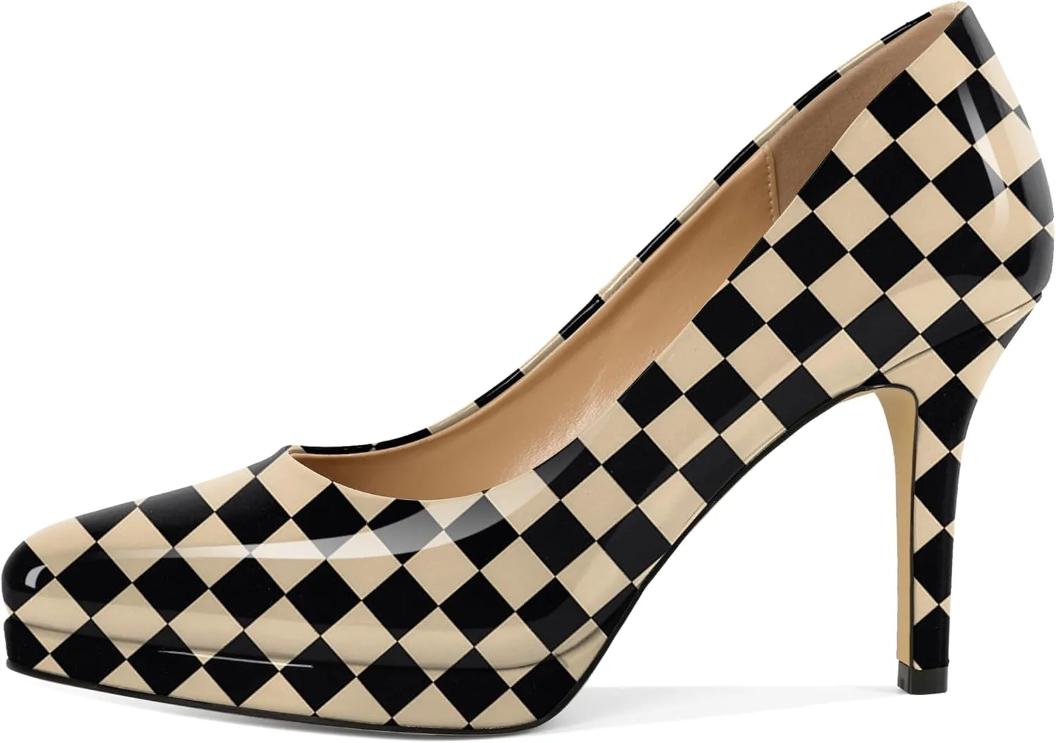 Mettesally Women High Heels Platform Pumps Stilettos Slip-on Fashion Daily Office Women Shoes 3.5 Inches