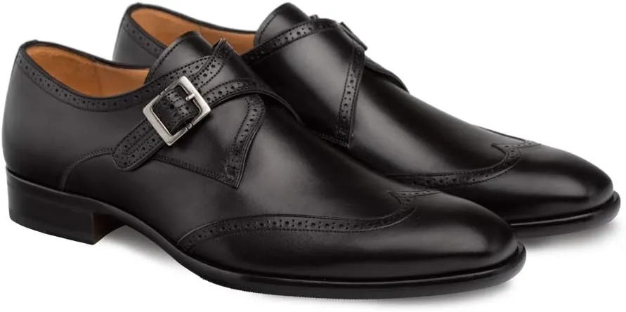 Mezlan Forest Mens Luxury Wing Tip Oxfords - Exquisite Hand-Burnished Calfskin with Perforated Accents - Handcrafted in Spain - Medium Width