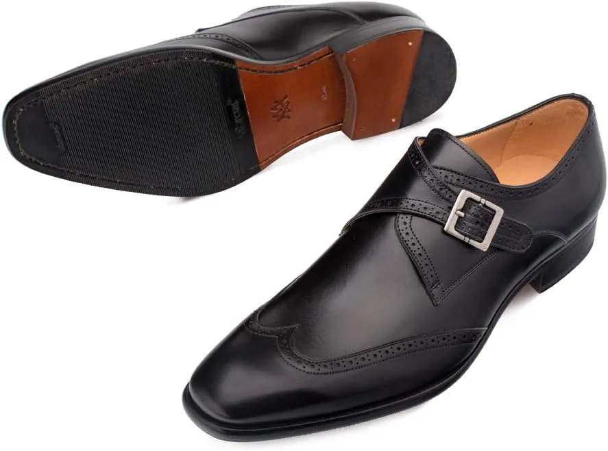 Mezlan Forest Mens Luxury Wing Tip Oxfords - Exquisite Hand-Burnished Calfskin with Perforated Accents - Handcrafted in Spain - Medium Width