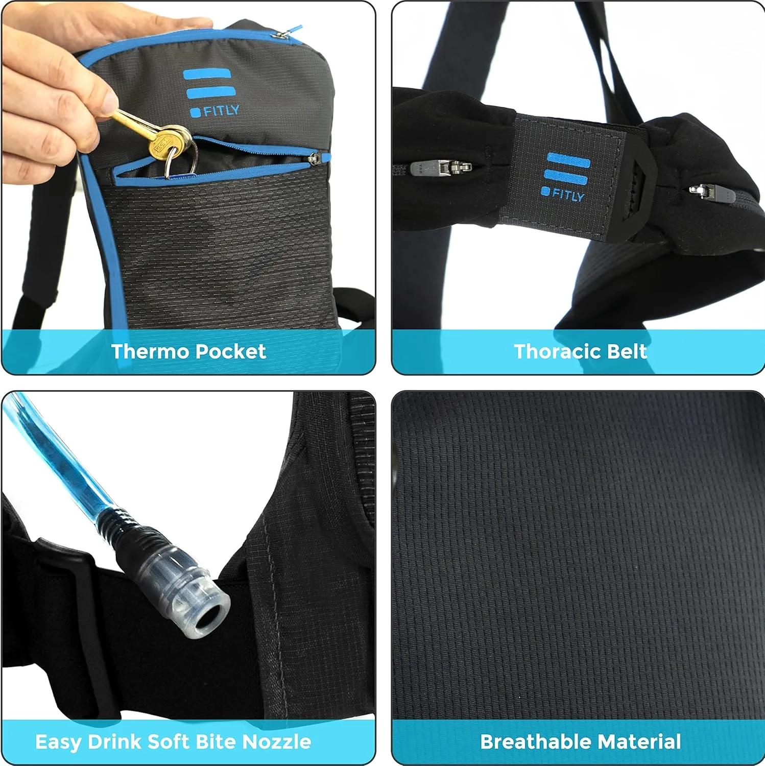 Minimalist Running Pack - Running Backpack Phone Holder, Storage, Thoracic Belt - Carry Personal Items - Running Gear for Men & Women - Lightweight Running Water Backpack