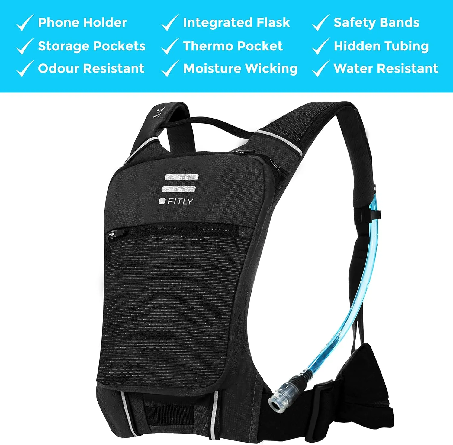 Minimalist Running Pack - Running Backpack Phone Holder, Storage, Thoracic Belt - Carry Personal Items - Running Gear for Men & Women - Lightweight Running Water Backpack