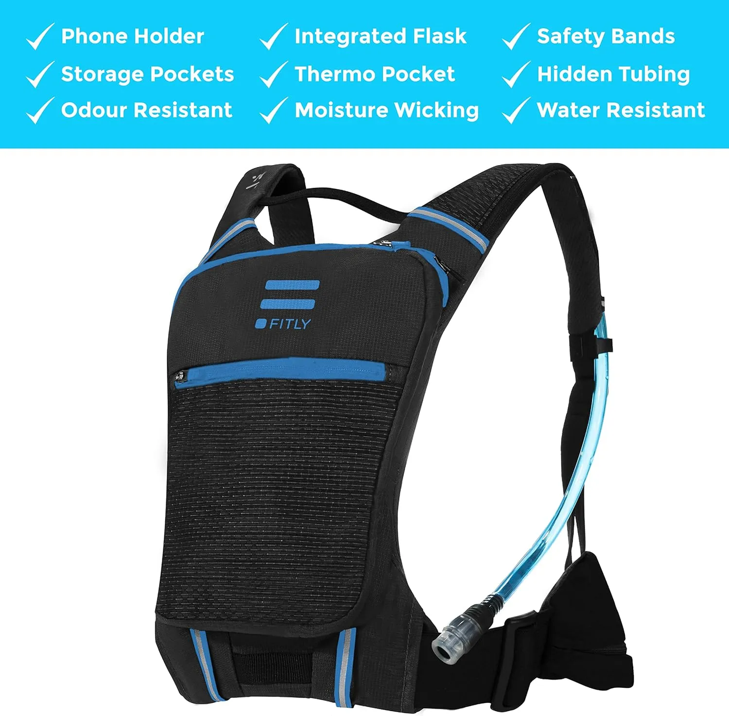 Minimalist Running Pack - Running Backpack Phone Holder, Storage, Thoracic Belt - Carry Personal Items - Running Gear for Men & Women - Lightweight Running Water Backpack