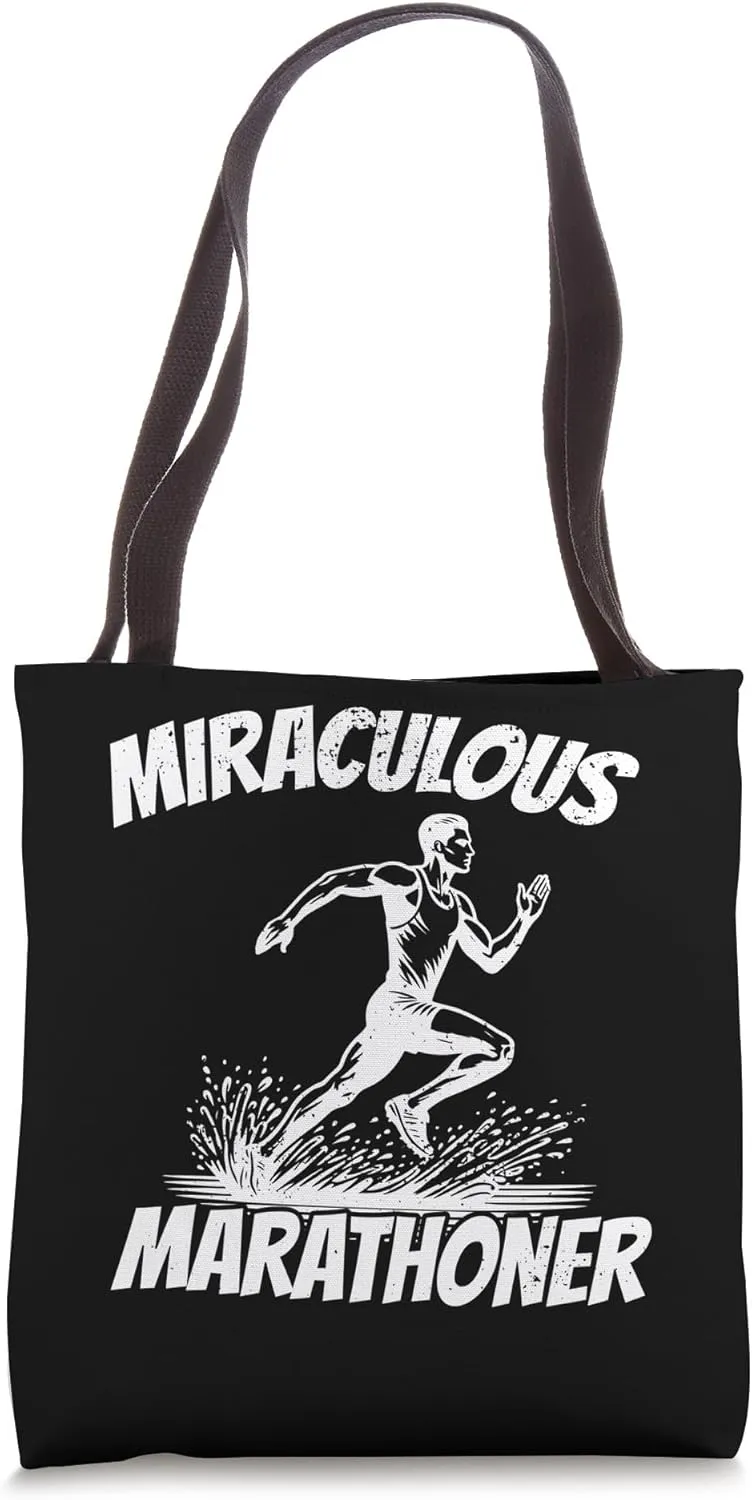 Miraculous Marathoner Athletic Motivation Running Tote Bag