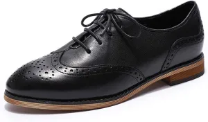 Mona flying Wingtip Oxfords for Women Lace-up Leather Shoes for Ladies