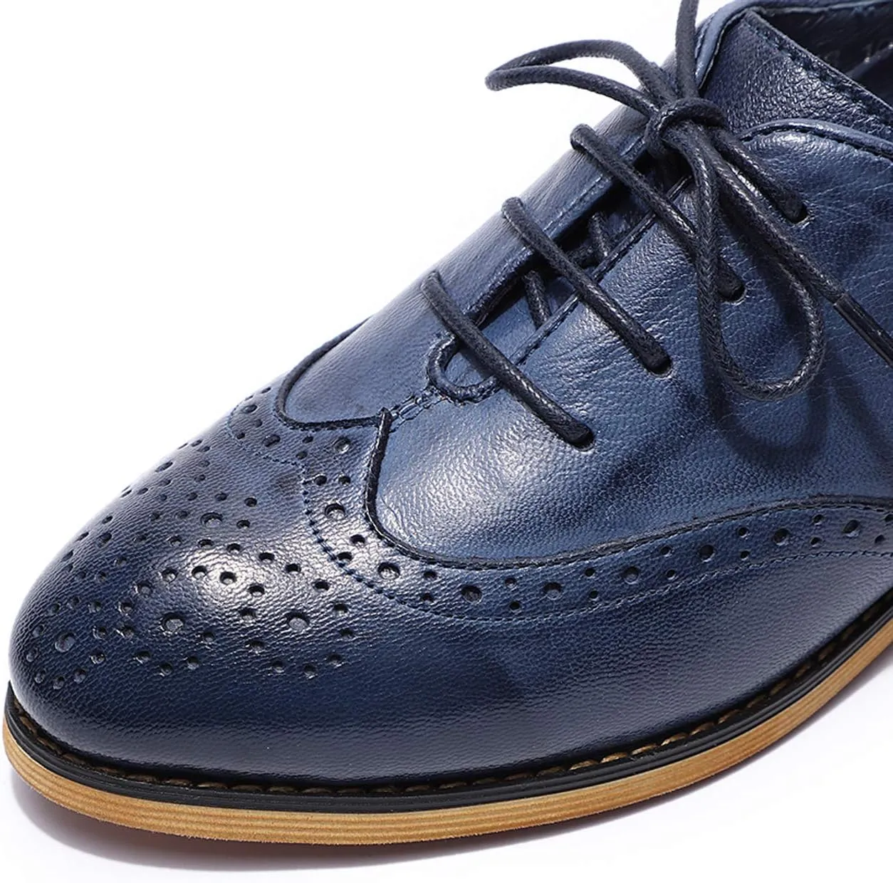 Mona flying Wingtip Oxfords for Women Lace-up Leather Shoes for Ladies