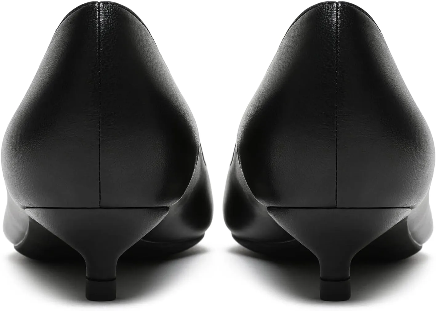 MOOMMO Low Kitten Heel Pumps for Women Pointed Toe Satin Dress Shoes Slip On 1 Inch Low Heel Work Pumps Comfy Basic Casual Office Evening Party Bridal Pump Shoes 4-13 M US