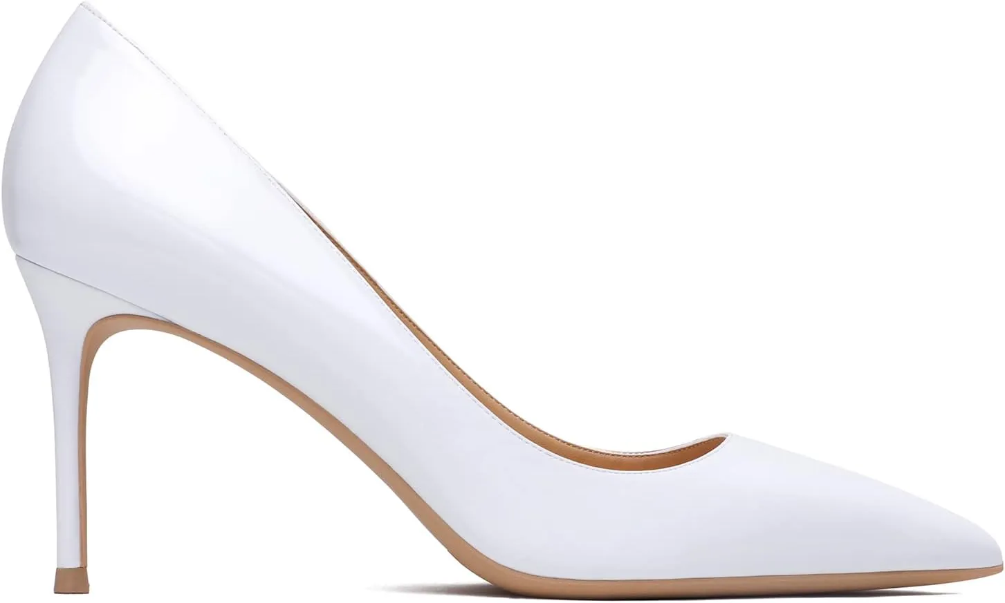 MOOMMO Women Classic High Heels Pumps Shoes Pointed Toe Slip On Satin Heels Stiletto Dress Shoes Pointed Closed Toe 3" Kitten Heel Sandals Office Ladies Bridal Wedding Party Formal Basic 4-13 M US