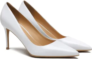 MOOMMO Women Classic High Heels Pumps Shoes Pointed Toe Slip On Satin Heels Stiletto Dress Shoes Pointed Closed Toe 3" Kitten Heel Sandals Office Ladies Bridal Wedding Party Formal Basic 4-13 M US