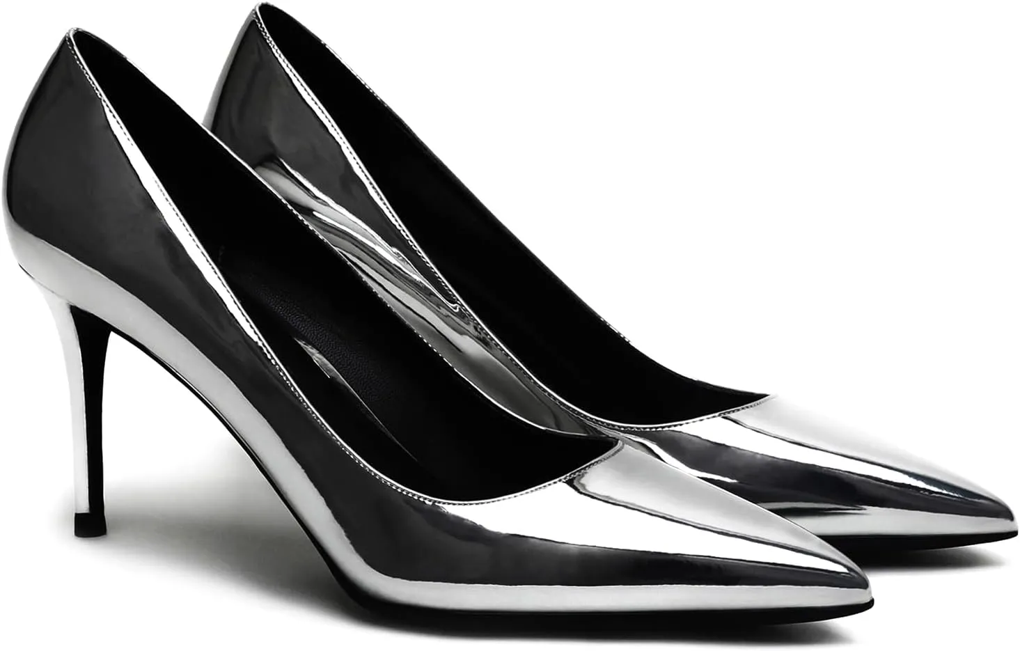 MOOMMO Women Classic High Heels Pumps Shoes Pointed Toe Slip On Satin Heels Stiletto Dress Shoes Pointed Closed Toe 3" Kitten Heel Sandals Office Ladies Bridal Wedding Party Formal Basic 4-13 M US