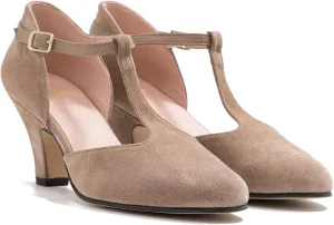 MOOMMO Women Elegant Kitten Heel Mary Jane Pumps Shoes Ankle T-Strap Round Closed Toe Cut-Out Dress Sandals Shoe Chunky Block Heels D-Orsay Suede Work Pump Fall fashion Office Wedding Spring 4-13 M US