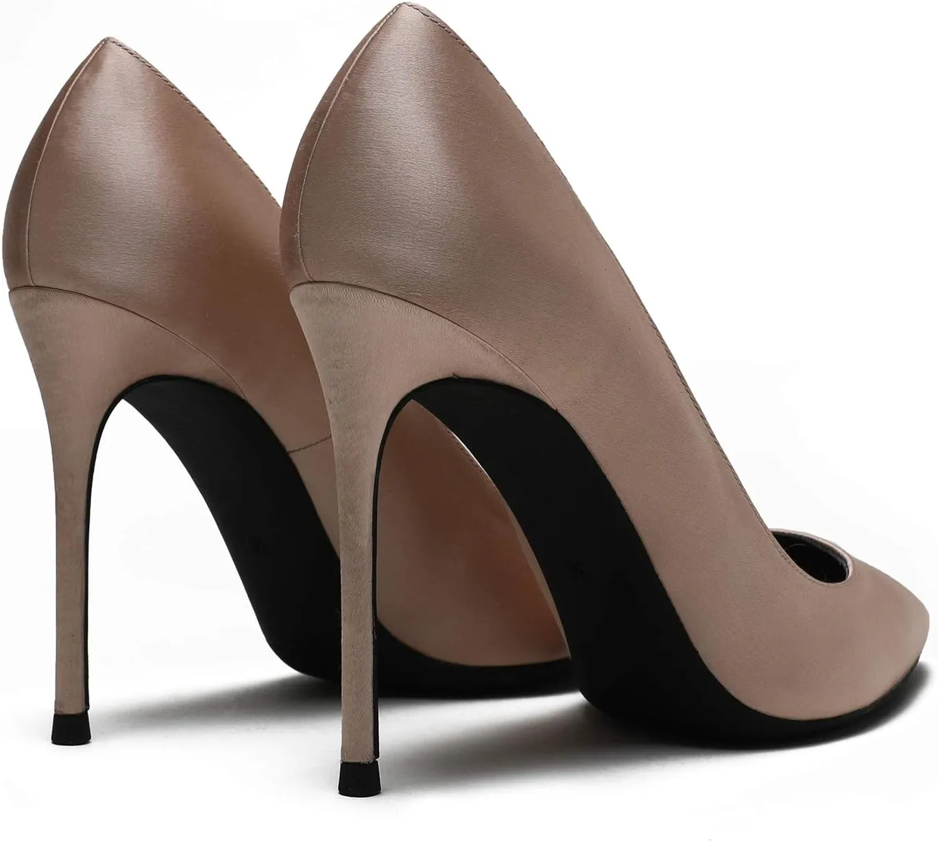 MOOMMO Women Satin High Heel Pumps Pointed Toe Sexy Stilettos 4 inch Slip On Formal Dress Shoes for Ladies Wedding Party Evening Work 4-13 M US