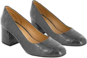 MOOMMO Women's Classic Chunky Block Heel Suede Pumps Round Closed Toe Slip On 2" Low Thick Heels Dress Shoes Matte Patent Leather Spring Fashion Office Work Pump Basic Shoe Elegant Wedding 4-11 M US
