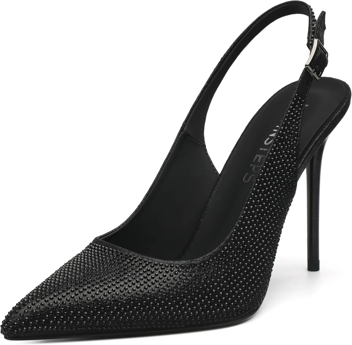 MOVINSTEPS Slingback Heels for Women Pumps Pointed Closed Toe Buckle Sexy Stiletto High Heels Prom Office Work Wedding Fashion Elegant Dressy Shoes 4 Inch