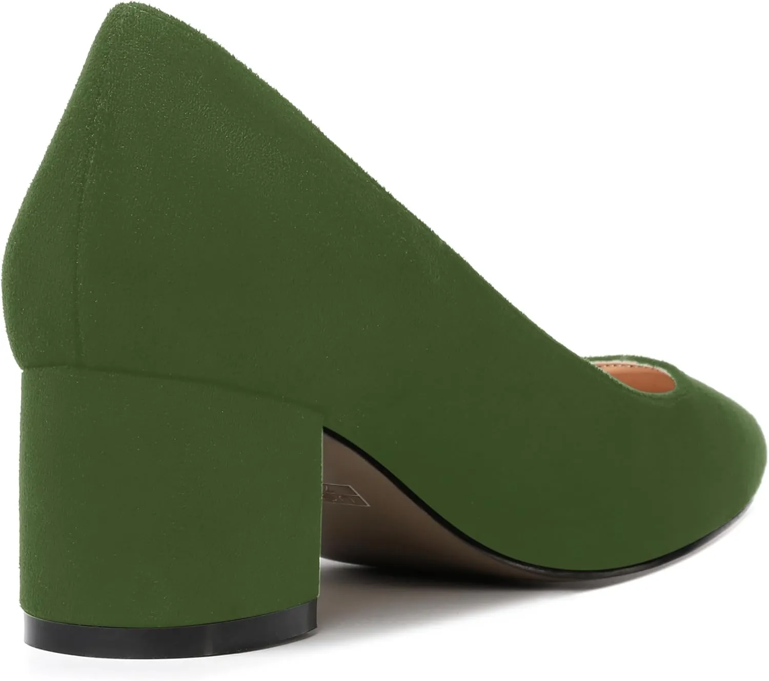 MOVINSTEPS Womens Round Toe Party Dress Slip On Chunky Low Heel Pumps Shoes 2 Inch